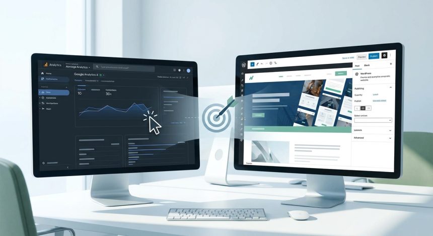 Crear página web - ¡Deja de adivinar! 🎯 Con Google Analytics 4 y tu WordPress, cada clic cuenta (y te ayuda a crear una pági