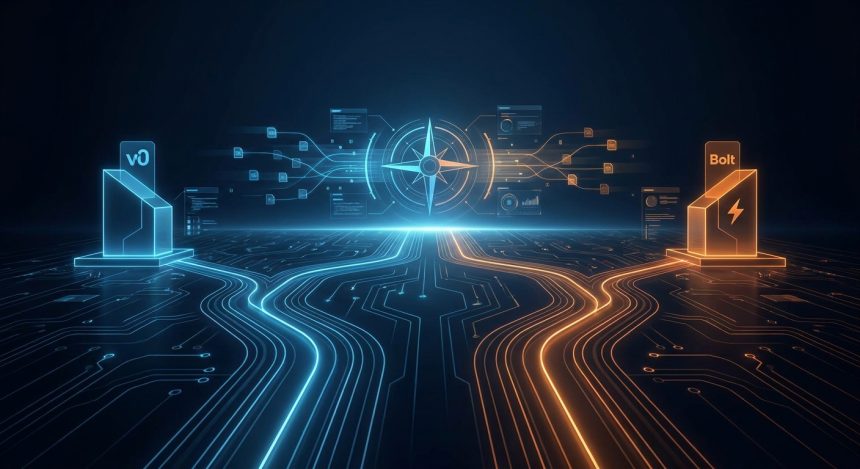 Die Zukunft navigieren: v0 vs. Bolt.new im Web-Building mit KI