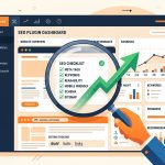 Ilustración del dashboard de un plugin SEO para WordPress con ranking en ascenso